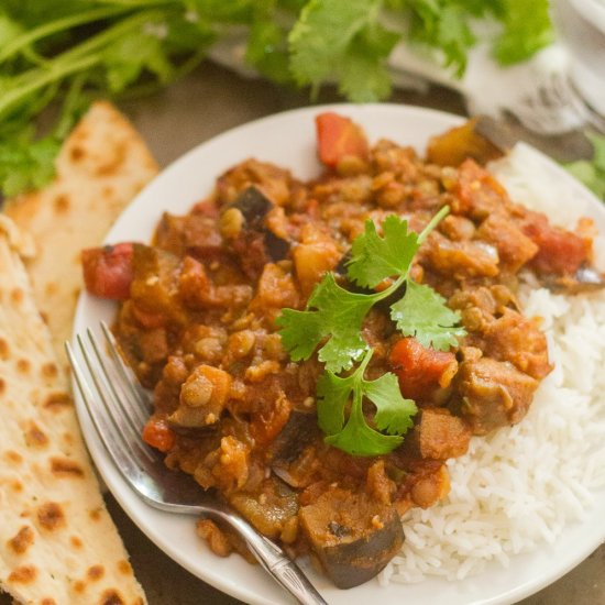 Eggplant & Lentil Curry