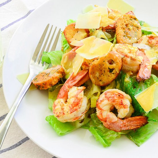 Grilled Cesar Salad w/Shrimp