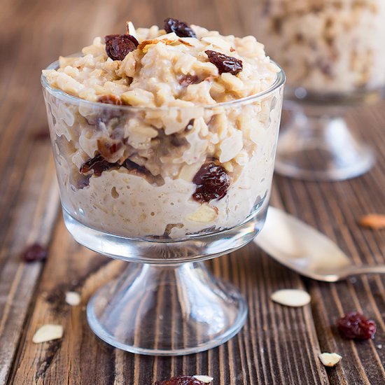 Cherry Almond Brown Rice Pudding