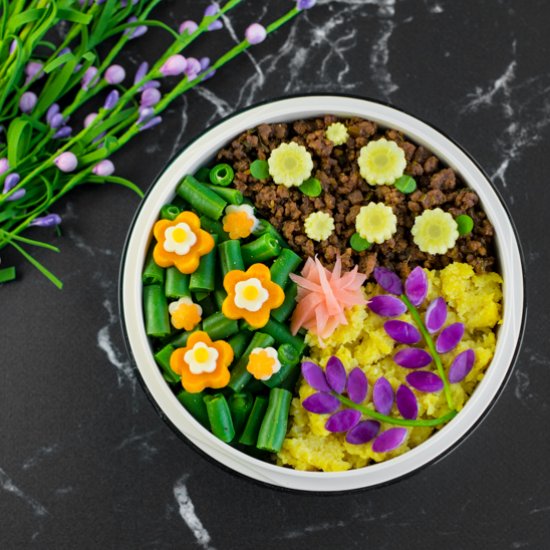 Flower Garden Soboro Bento