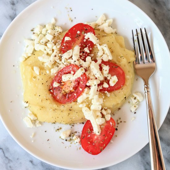 Tomatoes with Feta and Polenta