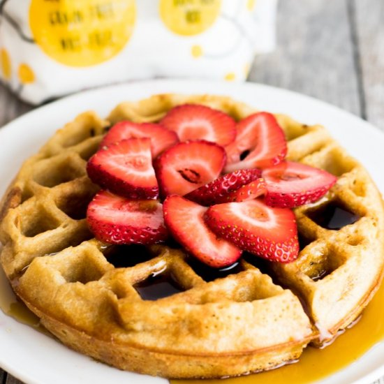 Strawberry Cassava Flour Waffles