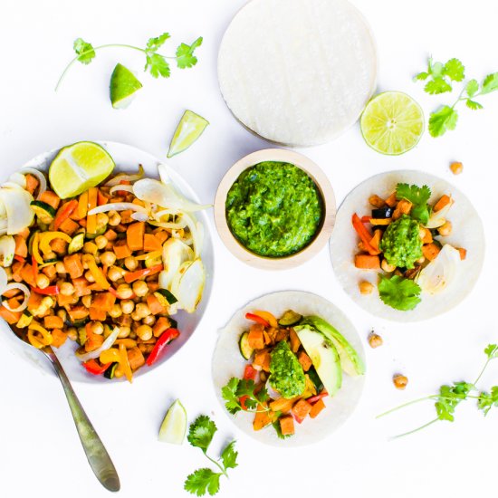 Chickpea + Sweet Potato Tacos