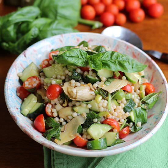 Israeli Couscous Salad with Olives