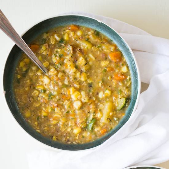 Summer Corn and Zucchini Soup