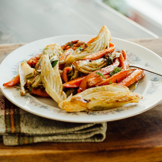 Roasted Fennel, Onion & Carrots