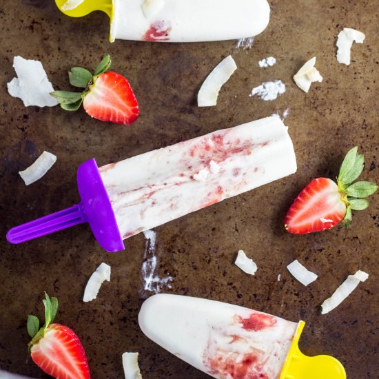 Strawberry Coconut Cream Pops