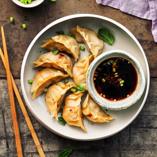 Almond Butter Jackfruit Potstickers