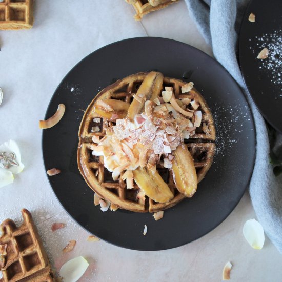 Brown Butter Brandy Banana Waffles