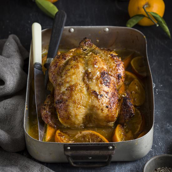 roast chicken with orange & ginger