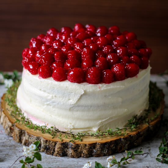 Raspberry Elderflower Cake