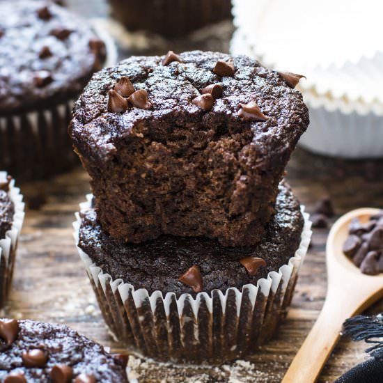 Paleo Chocolate Banana Muffins