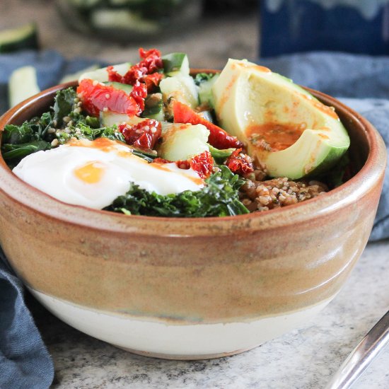 Savory Miso Kale Breakfast Bowls