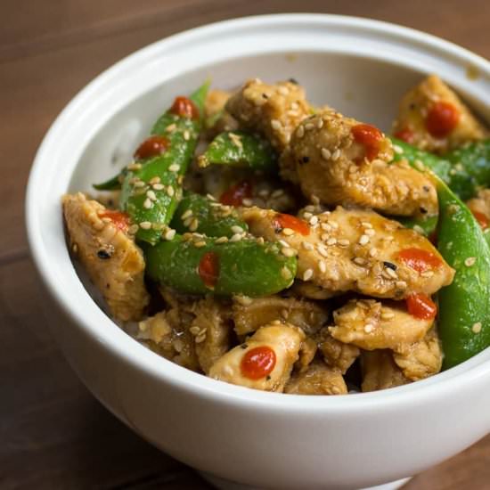 Sesame Chicken with Pea Pods