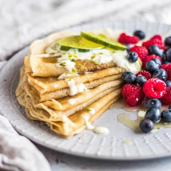 Vegan Crepes With Zingy Lime Syrup