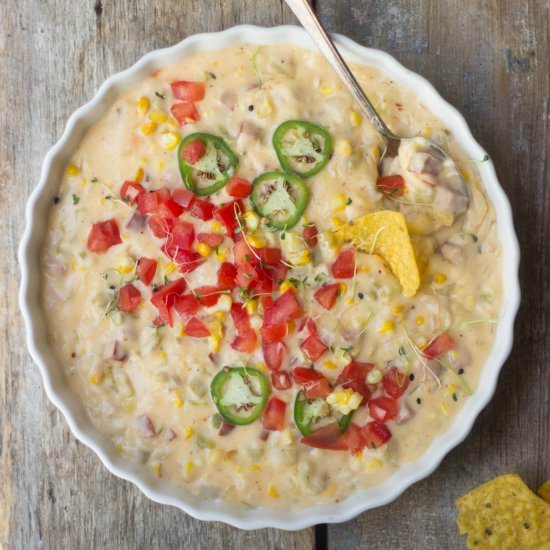 Sweet Corn Sausage Queso