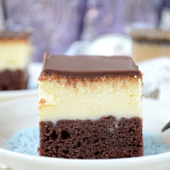 Cheesecake on Chocolate Pie