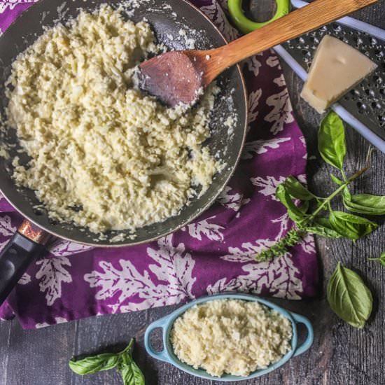 Easy Asiago Cauliflower Rice (keto)