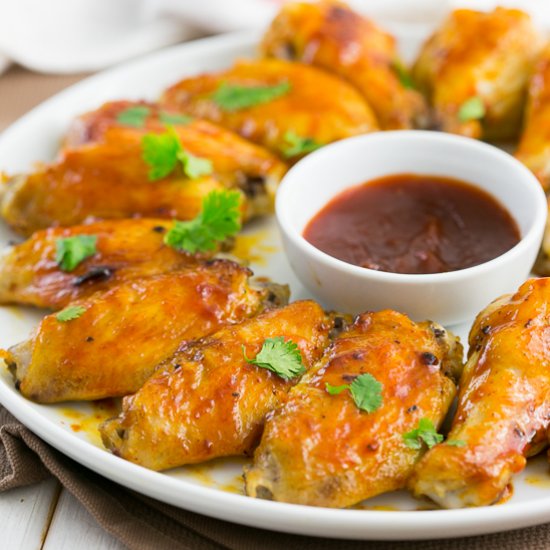 Baked Honey Sriracha Chicken Wings