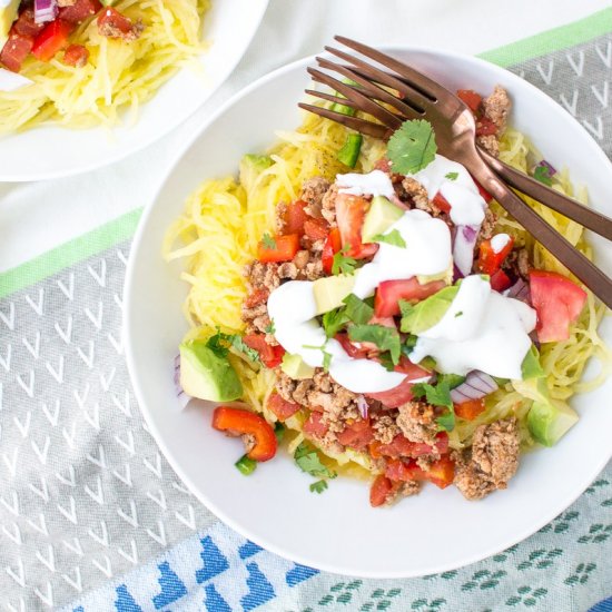 SPAGHETTI SQUASH TACO BOWLS