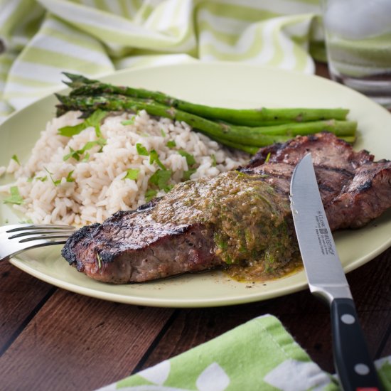 Easy Strip Loin Steaks on the BBQ