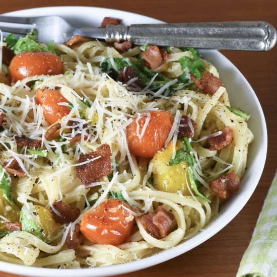 Bacon-Tomato Linguine Carbonara