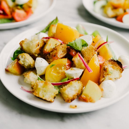 Peach Panzanella Salad