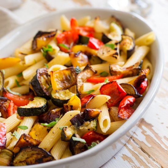 Mediterranean Pasta w/ Roasted Veg