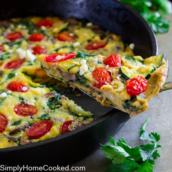 Bacon Mushroom & Spinach Frittata