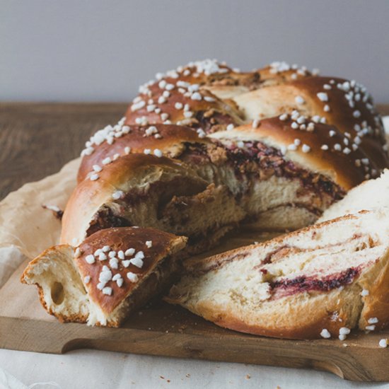 Blackberry and Cashew Challah