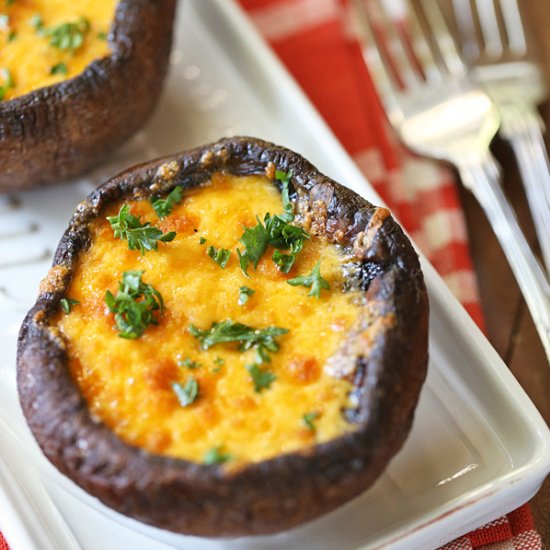 cheesy portobello mushrooms