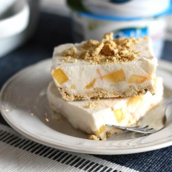 Dairy Free Frozen Yogurt Peach Bars