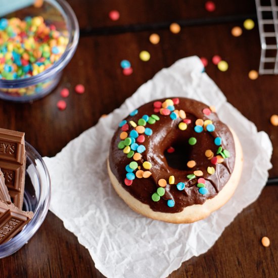 Chocolate Frosted Baked Donuts