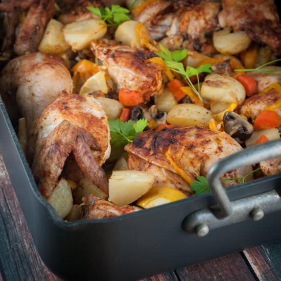 One Pan Roast Chicken Pieces & Veg