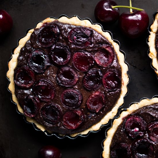 GF Cherry & Ricotta Chocolate Tarts