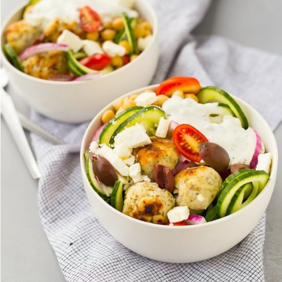 Greek Cucumber Noodle Bowls