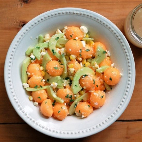 Melon, Corn & Cucumber Salad