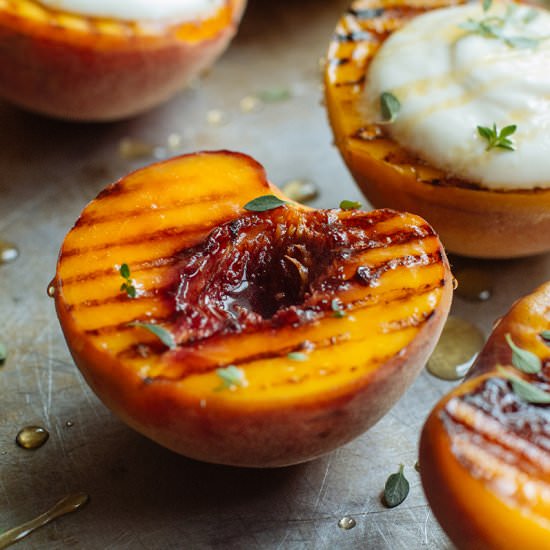 Honey & Thyme Grilled Peaches