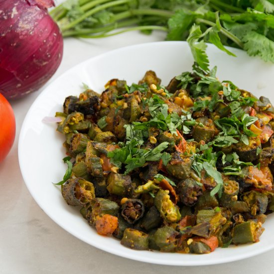 Sheet Pan Bhindi Masala Indian Okra