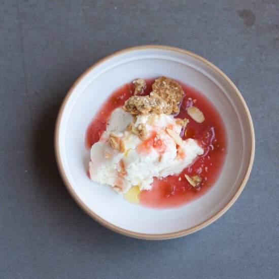 Cheesecake Bowls with Pluot Compote