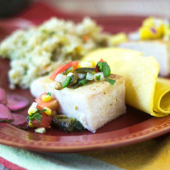 Poblano Salsa Baked Cod