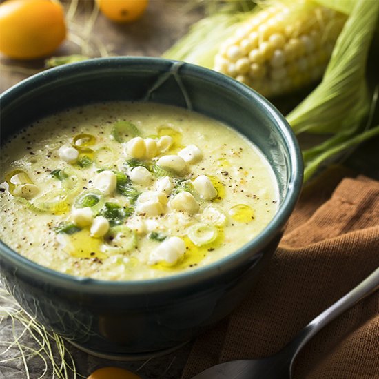 Sweet and Spicy Corn Gazpacho