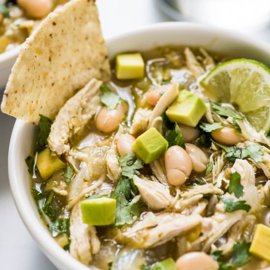 White Bean Chicken Chili Verde Soup