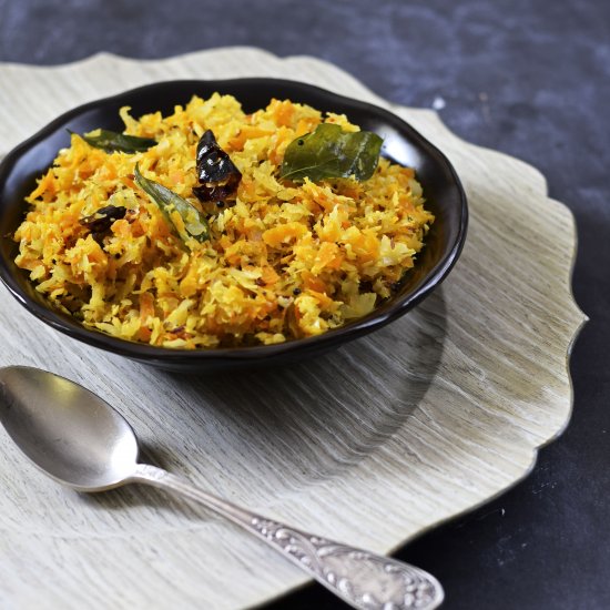 Kerala Cabbage-Carrot Stir Fry