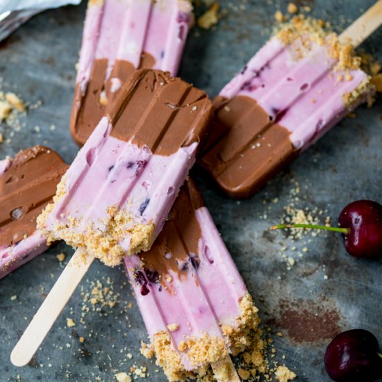 Choc Cherry Cheesecake Ice Lollies