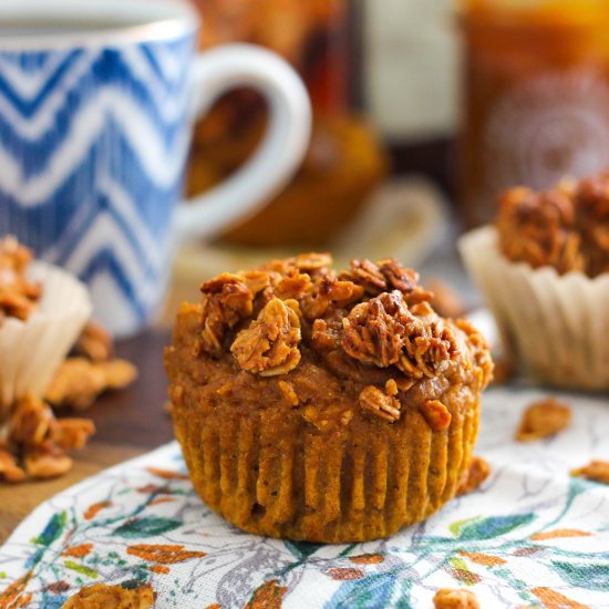 Pumpkin Granola Muffins with Maple