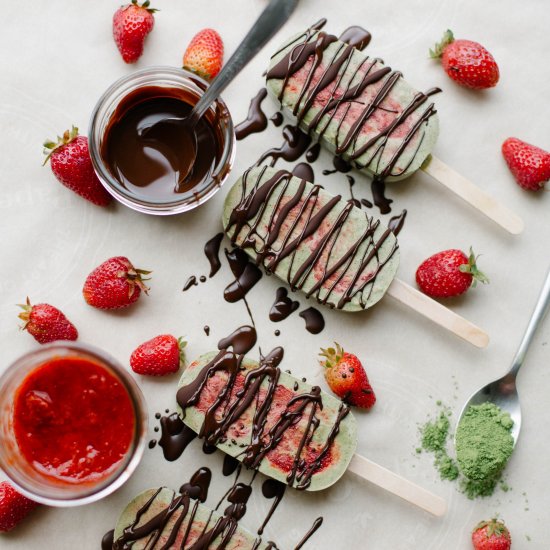 Strawberry & Matcha Cream Bars