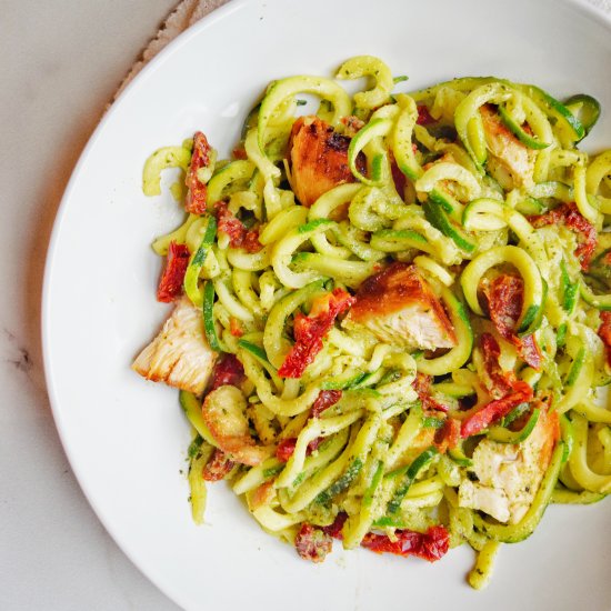 Sun-Dried Tomato + Pesto Zoodles