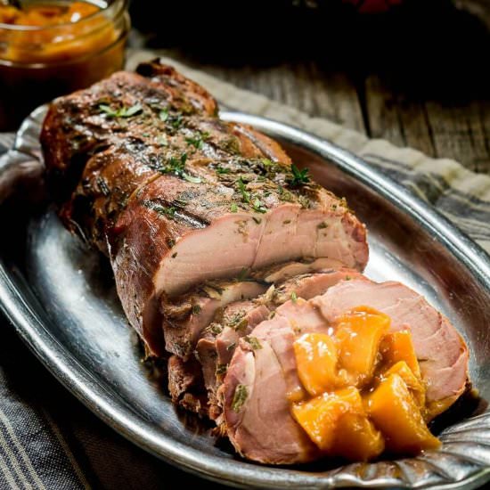 Grilled Pork Tenderloin & Peach Rum