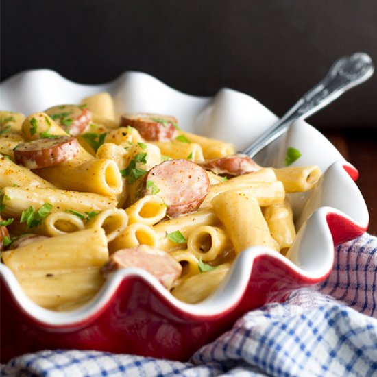 One Pot Cajun Sausage Pasta